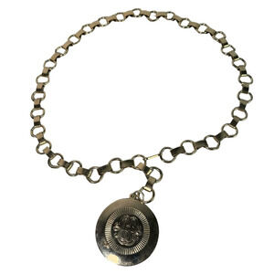 Vintage Chain Statement Belt Gold Tone Medallion Metal Waist Chain Necklace